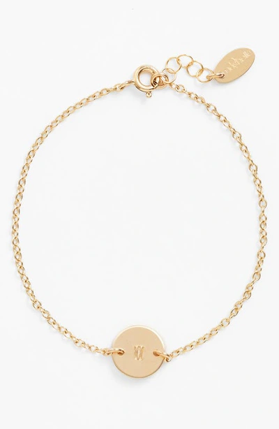 Nashelle Initial Mini Disc Bracelet In 14k Gold Fill W