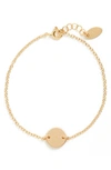 Nashelle Initial Mini Disc Bracelet In 14k Gold Fill I