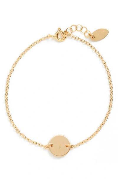 Nashelle Initial Mini Disc Bracelet In 14k Gold Fill I