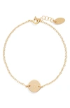 Nashelle Initial Mini Disc Bracelet In 14k Gold Fill O