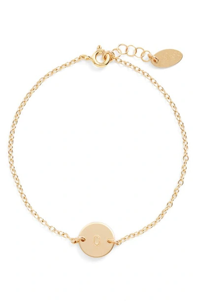 Nashelle Initial Mini Disc Bracelet In 14k Gold Fill O