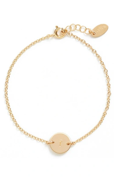 Nashelle Initial Mini Disc Bracelet In 14k Gold Fill T