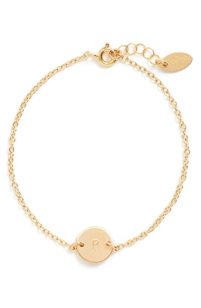 Nashelle Initial Mini Disc Bracelet In 14k Gold Fill P