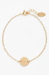 Nashelle Initial Mini Disc Bracelet In 14k Gold Fill V