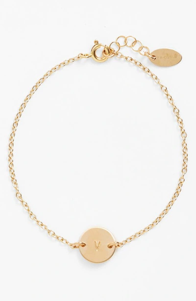 Nashelle Initial Mini Disc Bracelet In 14k Gold Fill V