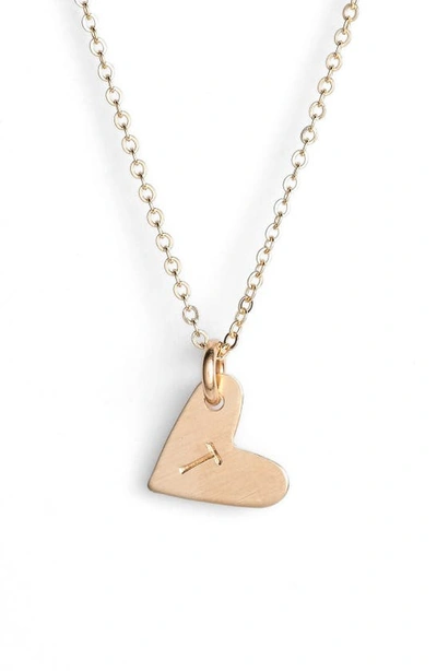 Nashelle 14k-gold Fill Initial Mini Heart Pendant Necklace In Gold/ T
