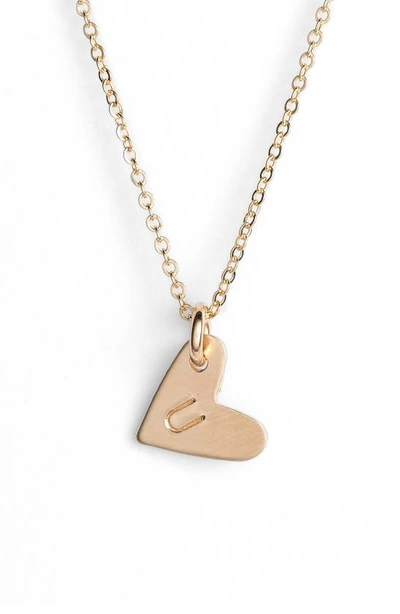 Nashelle 14k-gold Fill Initial Mini Heart Pendant Necklace In Gold/ U