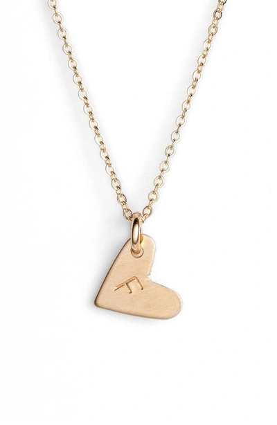 Nashelle 14k-gold Fill Initial Mini Heart Pendant Necklace In Gold/ F