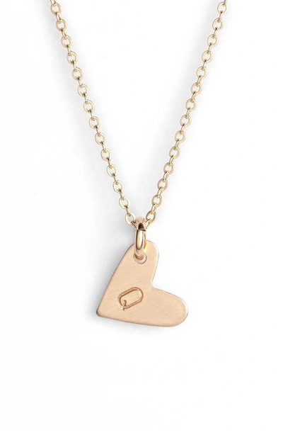 Nashelle 14k-gold Fill Initial Mini Heart Pendant Necklace In Gold/ Q