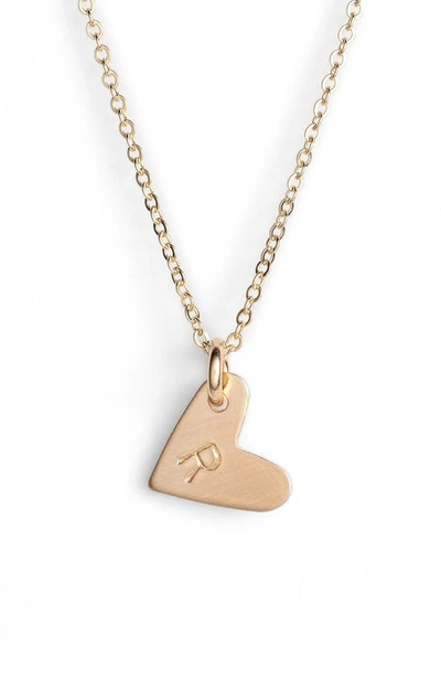Nashelle 14k-gold Fill Initial Mini Heart Pendant Necklace In Gold/ R