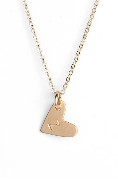 Nashelle 14k-gold Fill Initial Mini Heart Pendant Necklace In Gold/ Z