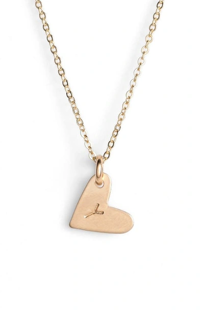 Nashelle 14k-gold Fill Initial Mini Heart Pendant Necklace In Gold/ Y