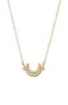 Set & Stones Saylor Moon Pendant Necklace In Gold/ White