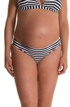 Pez D'or Isabella Stripe Maternity Bikini Bottoms In Navy/white