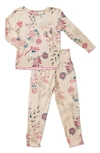 Everly By Baby Grey Baby Grey By Everly Grey Charlie Fitted Two-piece Pajamas & Head Wrap Set In Wild Flower