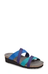 Naot Roxana Strappy Slip-on Sandal In Blue/ Purple Fabric