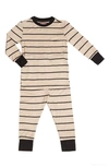 Everly By Baby Grey Babies' Fitted Two-piece Pajamas In Sand Stripe