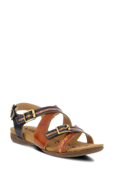 L'artiste Lilliana Sandal In Camel Multi Leather