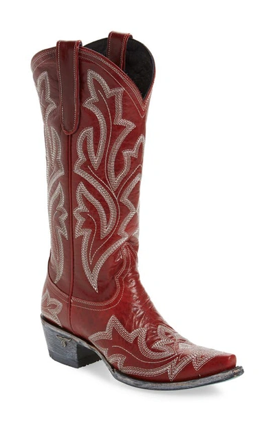Lane Boots Saratoga Western Boot In Red Leather