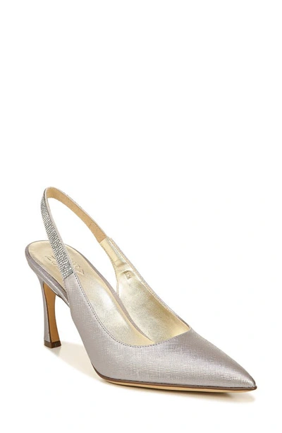 Naturalizer Aleah Slingback Pump In Silver Leather