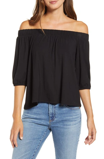 Loveappella Off The Shoulder Top In Black