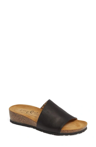 Bos. & Co. Lux Slide Sandal In Black Nappa Leather