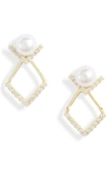 Knotty Stud Drop Earrings In Gold