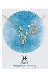 Sterling Forever Constellation Necklace In Gold - Pisces