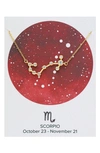 Sterling Forever Constellation Necklace In Gold - Scorpio