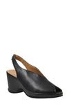 L'amour Des Pieds Odetta Slingback Wedge In Black Leather