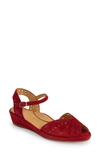 L'amour Des Pieds 'brenn' Ankle Strap Sandal In Scarlet Suede