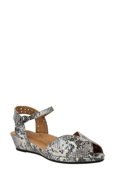 L'amour Des Pieds Brenn Wedge Sandal In Snake Print Leather