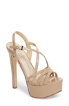 Chinese Laundry Teaser2 Platform Sandal In Nude Patent