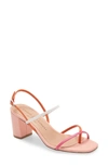 Chinese Laundry Yanna Strappy Sandal In Orange/ Hot Pink Faux Leather
