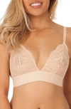 Lively The Long-lined Lace Bralette In Toasted Almond