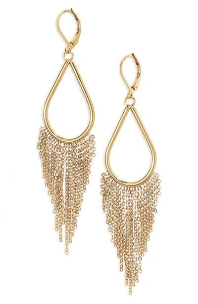 Knotty Chain Fringe Drop Earrings In Gold