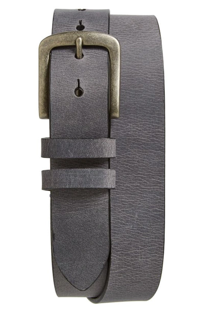 Torino Belts Waxed Leather Belt In Charcoal