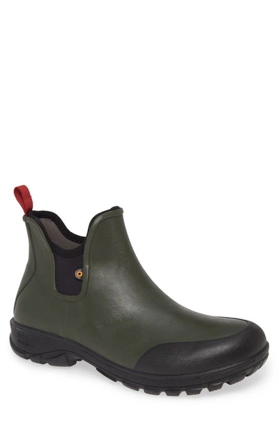 Bogs Sauvie Waterproof Chelsea Boot In Dark Green