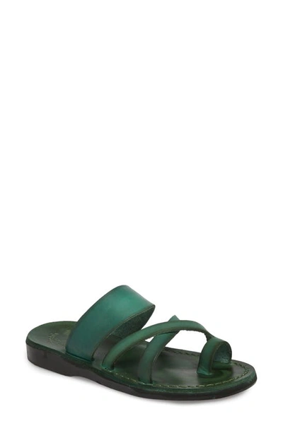 Jerusalem Sandals The Good Shepherd Sandal In Green Leather