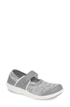 Traq By Alegria Alegria Qutie Mary Jane Flat In Soft Grey Leather