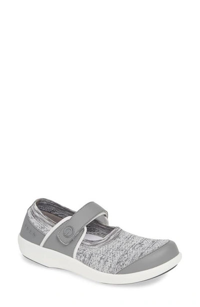 Traq By Alegria Alegria Qutie Mary Jane Flat In Soft Grey Leather