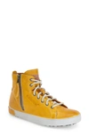 Blackstone Perforated Leather High-top Sneaker In Yellow