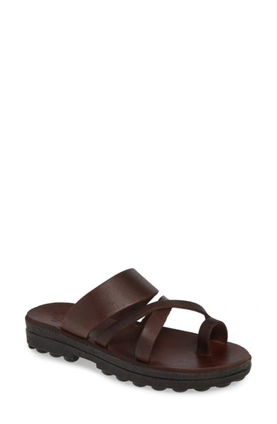 Jerusalem Sandals The Good Shepherd Sandal In Brown Leather