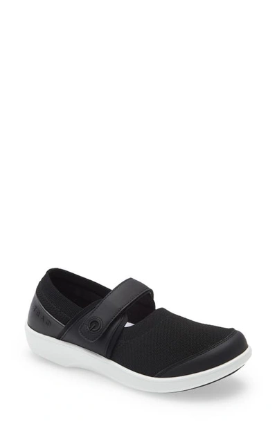 Traq By Alegria Alegria Qutie Mary Jane Flat In Black Top Leather