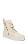 Blackstone 'cw96' Genuine Shearling Lined Sneaker Boot In Off White Leather