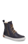 Blackstone 'cw96' Genuine Shearling Lined Sneaker Boot In Indigo Leather