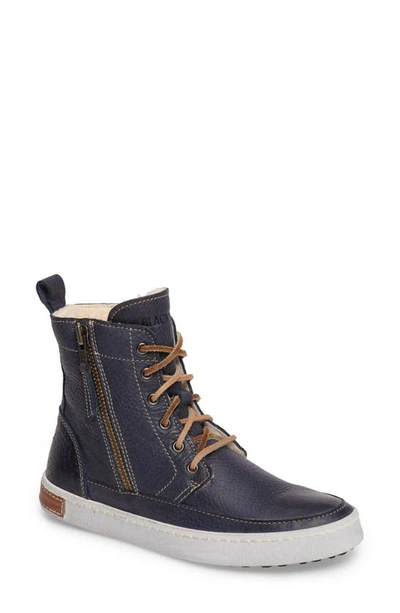 Blackstone 'cw96' Genuine Shearling Lined Sneaker Boot In Indigo Leather