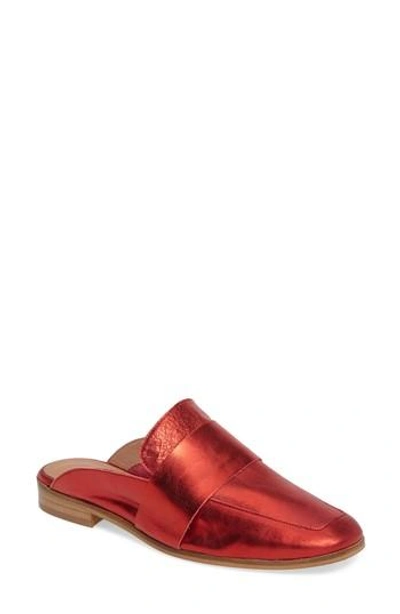 Free People At Ease Loafer Mule In Red Leather