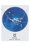 Sterling Forever Constellation Necklace In Gold - Taurus