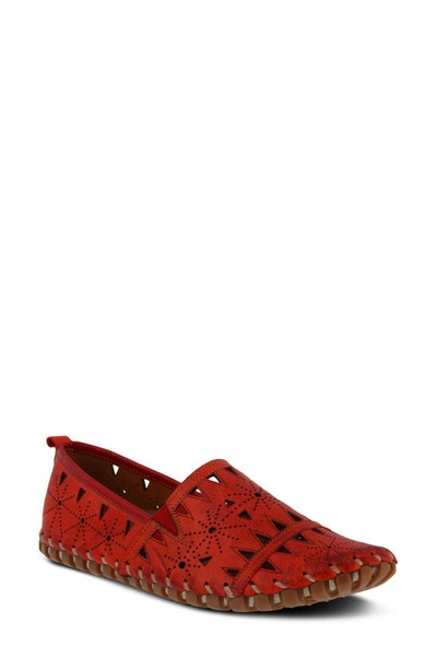 Spring Step Fusaro Flat In Red Leather